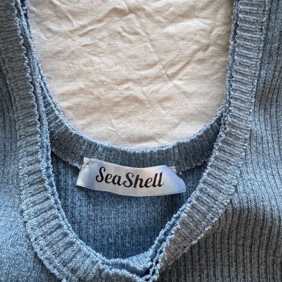 SeaShell Light Blue Ribbed Tank Top - Picture 3 of 3